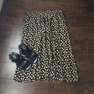 Vintage Floral Midi Skirt